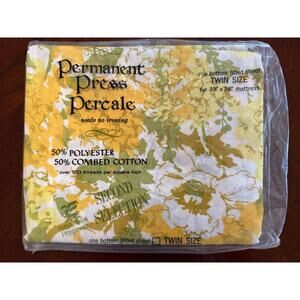 VTG Twin Sheet NEW WestPoint Pepperell Floral Percale 50/50 Cotton Polyester